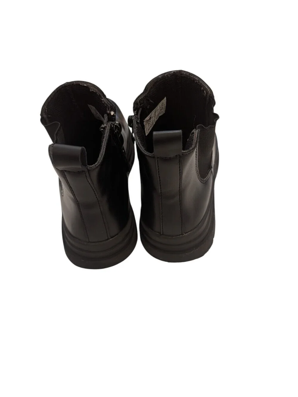 Girls Black Chelsea Boots with Side Zip Size 12